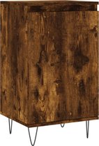 vidaXL - Dressoir - 40x35x70 - cm - bewerkt - hout - gerookt - eikenkleurig