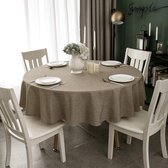 Vuilafstotend rond tafelkleed mokka Φ120 cm, polyester linneneffect waterdicht tafelkleed voor tafel, eetkamer, restaurantbescherming (mokka, Φ120 cm)