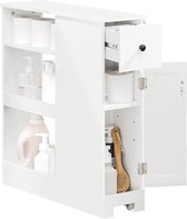 Meuble de salle de bain Simpletrade - Porte-rouleau de papier toilette - Avec tiroir et porte - Wit - MDF - 20x70x65cm