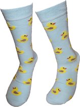 Grappige sokken - Badeend sokken - Eend Sokken - Valentijnsdag cadeau - Verjaardag cadeau - Kado - Leuke sokken - Vrolijke sokken - Luckyday Socks - Sokken met tekst - Aparte Sokken - Socks waar je Happy van wordt - Maat 37-44