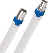 Coax kabel op de hand gemaakt - 15 meter - Wit - IEC 4G Proof Antennekabel - Male en Female rechte pluggen - lengte van 0.5 tot 30 meter