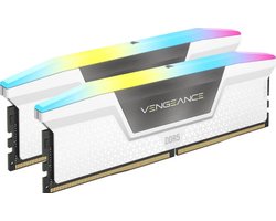 Corsair Vengeance RGB - Geheugen - DDR5 - 32 GB: 2 x 16 GB - 288-PIN - 5600 MHz / PC5-44800 - CL40 - 1.25V - Intel XMP 3.0 - On-die ECC - ARGB iCUE - wit