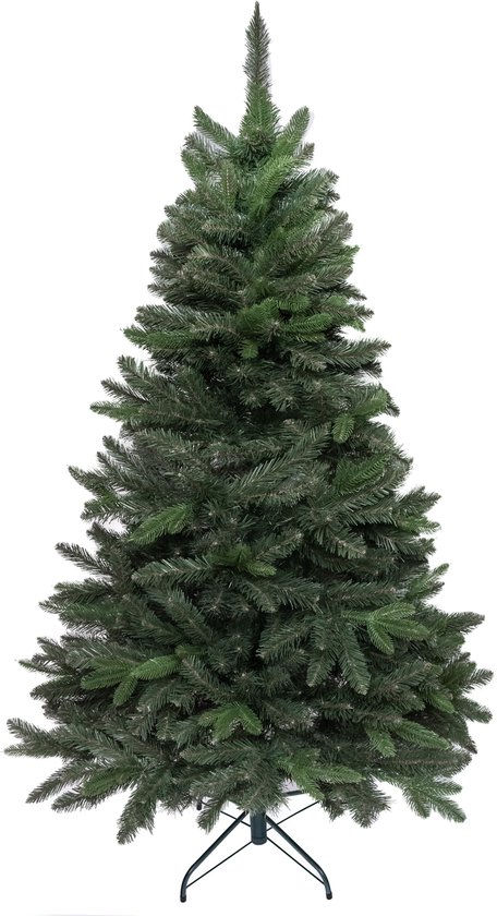 PristinePine Batis - Volle kunstkerstboom 180 cm (PE + PVC) - Stevige kerstboom - Metalen voet - Snel opgezet - 538 takken - 30 Jaar
