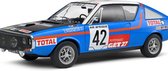 Het 1:18 gegoten model van de Renault R17 MK1 #42 van de Rally Abidjan Nice van 1976. De fabrikant van het schaalmodel is Solido. Dit model is alleen online verkrijgbaar