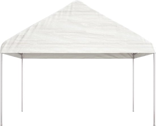 vidaXL Tonnelle avec toit Blanc 4,08x2,23x3,22 m Polyéthylène