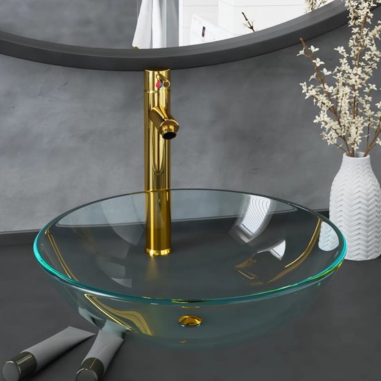 Wasbak 54,5x35x15,5 cm gehard glas transparant kopen