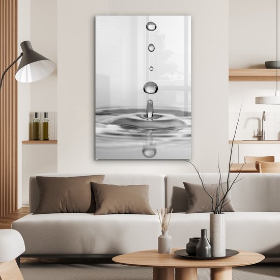 Peinture sur Verre - Cinq Gouttes qui Tombent - 80x120 cm - Peintures sur Verre Peintures - Photo sur Glas