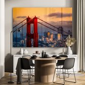 Peinture sur verre - San Francisco - Pont - Soleil - 180x120 cm - Peintures Plexiglas
