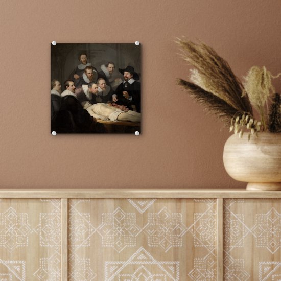 Peinture sur verre - La leçon d'anatomie du Dr. Nicolaes Tulp - Peinture de Rembrandt van Rijn - 20x20 cm - Peintures sur Verre Peintures - Photo sur Glas