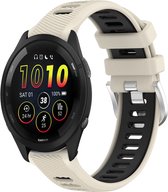 Siliconen bandje - geschikt voor Xiaomi Mi Watch / Watch S1 / Watch S1 Pro - beige-zwart