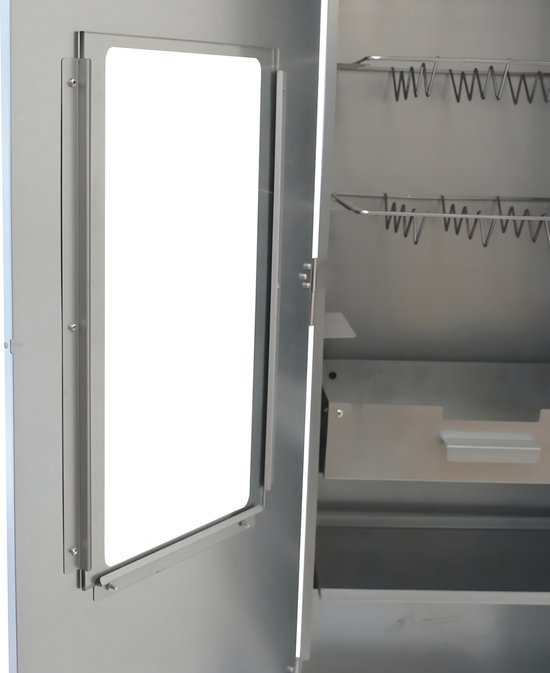 EuroCatch - Rookoven - Big One - Rookkast - 120x44x28cm - Incl. Thermometer - Rookhaken - RVS Roosters - Zeer Compleet - Smoker Met Gebruikshandleiding van Merkloos — afbeelding 4
