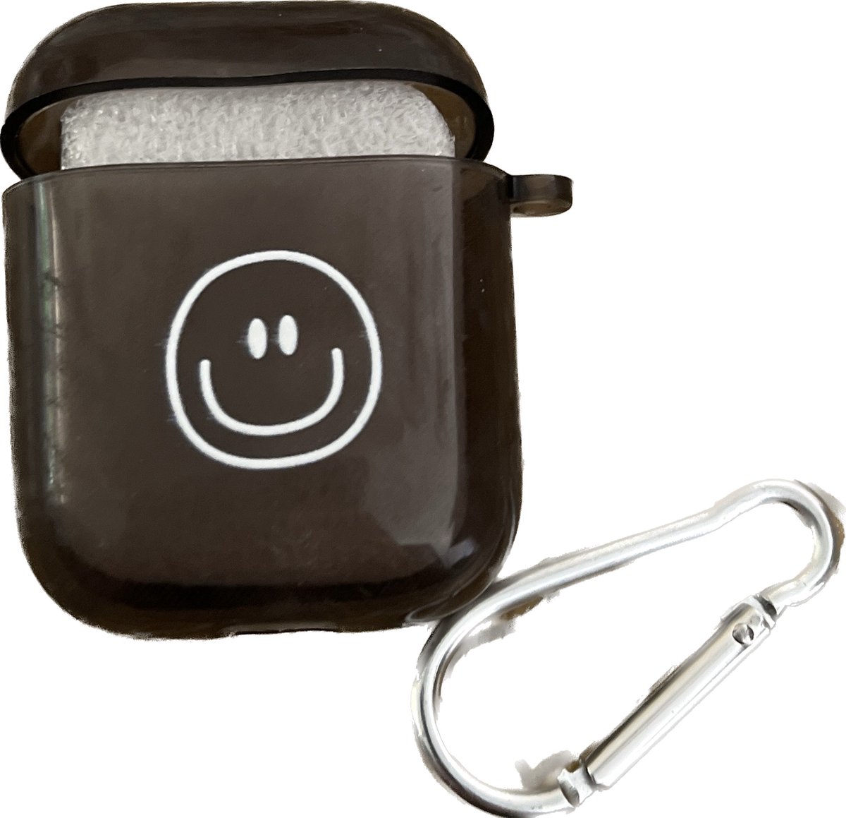 Hidzo - Hoes voor Apple's Airpods - Hard Case Zwart- Smile Face