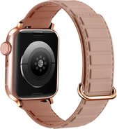 Siliconen bandje - geschikt voor Apple Watch series 1/2/3/4/5/6/7/8/9/SE/SE 2/Ultra/Ultra 2 met case size 42 mm / 44 mm / 45 mm / 49 mm - roze