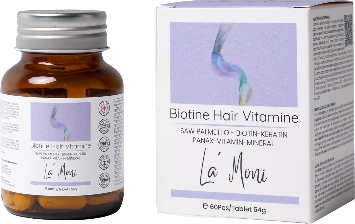 La´Moni Biotine Vitamine Tablet / Vegan / Biotine / Keratin / Ondersteuning van Haarverzorging