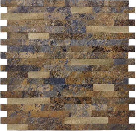Zelfklevende Mozaïek tegels - Roest Bruin - plaktegels - wandtegels zelfklevend - 29,2x29,7cm