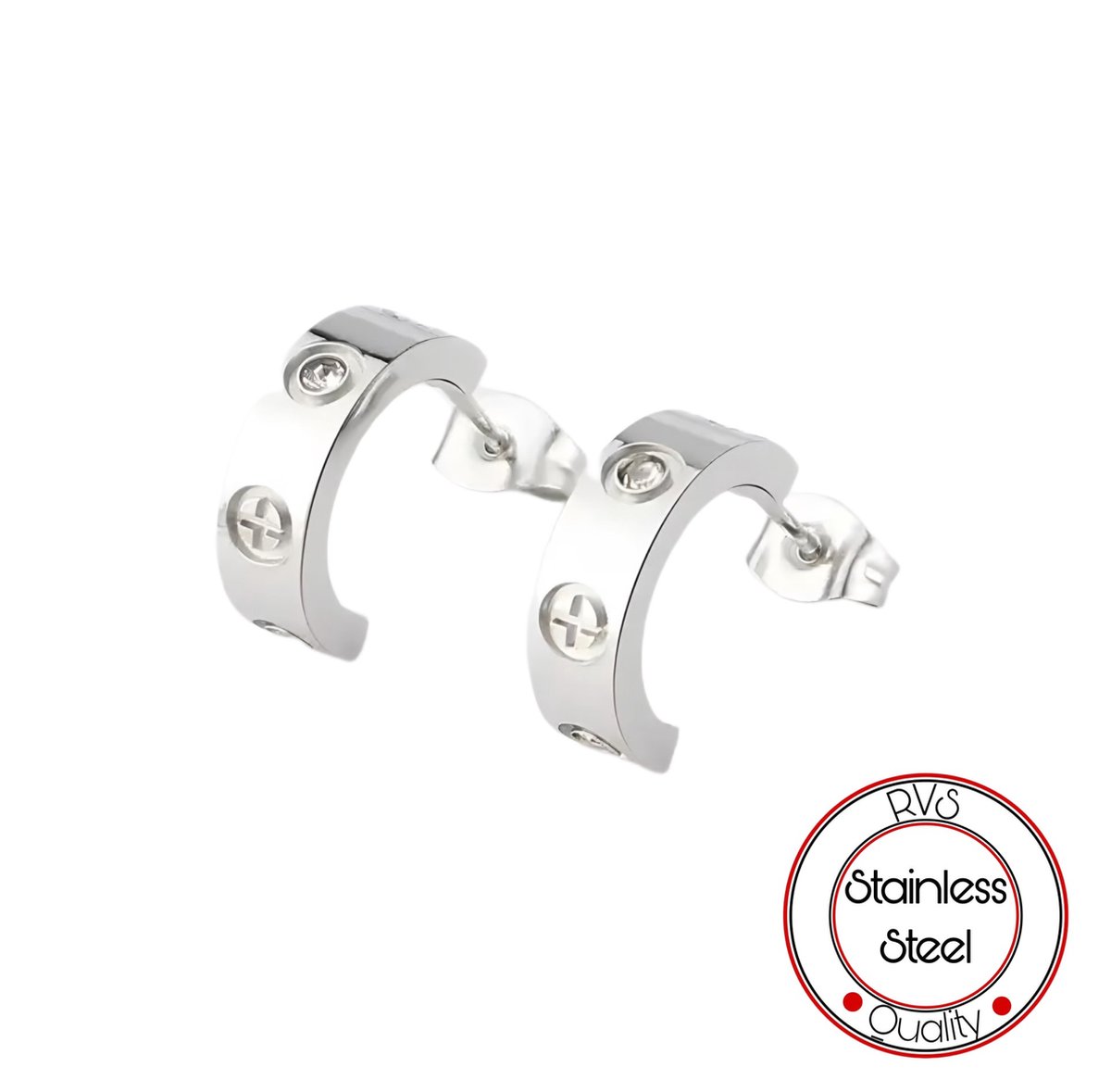 Soraro Exclusieve Dames Oorbel Zirkonia | Oorbellen | Staal | Cadeautje voor vrouw | Zilverkleurig