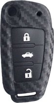 Étui pour clé de voiture adapté pour Audi A1, A3, A5, A6, Q3, Q5, S3, S5 et RS - Carbone