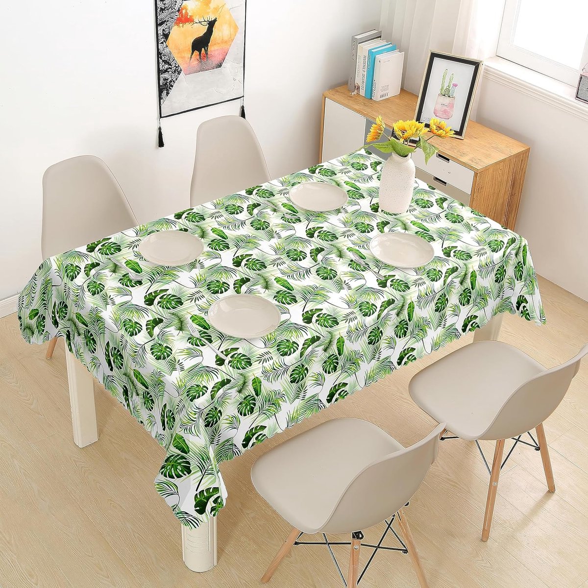 Tafelkleed met Parasolgat en Rits, Buitentuin Rechthoek Vierkant Ronde Vorm Tafelkleed, Waterdicht voor BBQ's Koffie Winkel Familiebijeenkomst,Rectangle 150×213cm