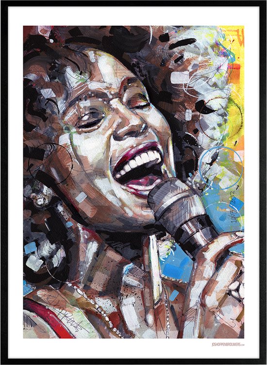 Whitney Houston print 51x71 cm *ingelijst & gesigneerd