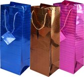 10x stuks flessen kado verpakking 33 x 10 cm - Brons - Wijnfles/champagne fles inpakken