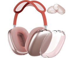 MY PROTECT - Siliconen Transparant Cover Case geschikt voor Airpods Max - Transparant/Roze