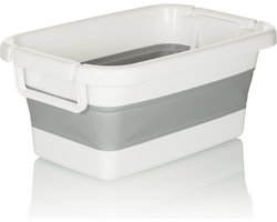 Opvouwbare wasmand/bak CLEAN SILW kunststof grijs/wit hjh OFFICE