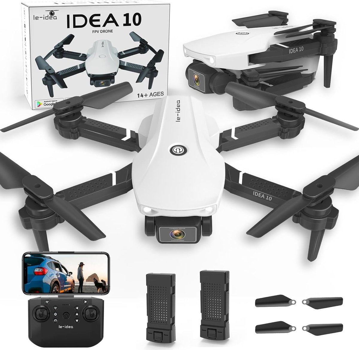 Drone met Dubbele Camera, 2.4GHz RC Mini Drone voor Kinderen Beginners, Opvouwbare Queadcopter met 3D Flip, Een Toets Opstijgen Landen, Headless Modus, Cadeau voor Kinderen