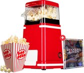 YUGN RETRO Popcorn machine - Nostalgische Popcornmachine Voor Thuis - Popcorn maker - 1200 W - Kleur Rode - eBook toegang - Cadeautip