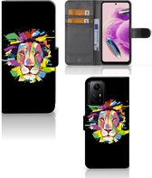 GSM Hoesje Geschikt voor Xiaomi Redmi Note 12S Book Cover Lion Color
