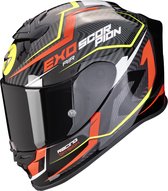 Scorpion Exo R1 Evo Air Coup Black-Red-Neon Yellow XL - Maat XL - Helm