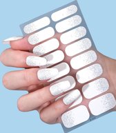 GUAPÀ® Nagelstickers & Nail wraps - Nail Art - Nagel Folie - Zilveren Nail Wrap - Nagellak Nagelstickers - Zilver met glitters - 16 Nagelstickers