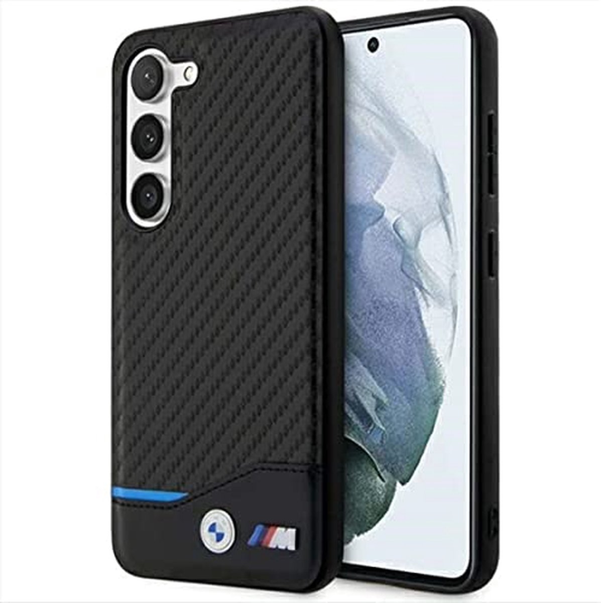 BMW M Carbon Blue Line Back Cover - Geschikt voor Samsung Galaxy S23 Plus (S916) - Zwart