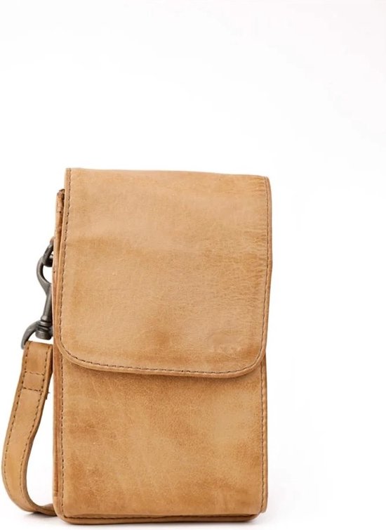 Foto: Bear design telefoontasje crossbodytas dames leer robbie taupe