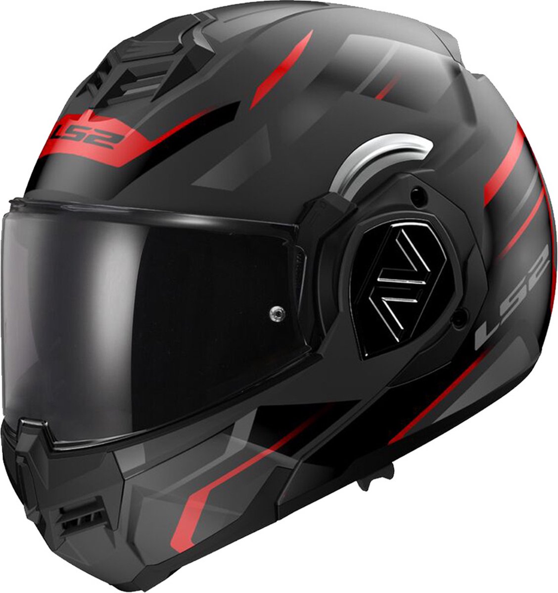 LS2 Helm Advant Kuka FF906 mat zwart / rood maat M
