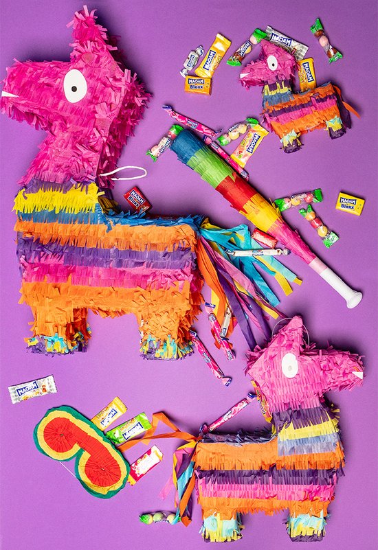 Bâton de pinata multicolore - Objet de décoration de fête