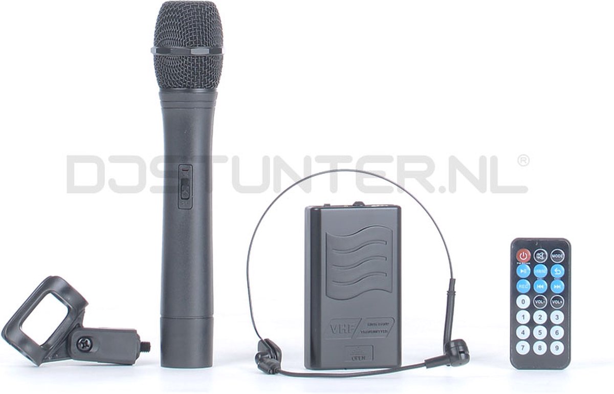 Portable Speaker PA 15 800W - USB / BT / REC + 2 VHF microphones - Ibiza  Sound PORT15VHF-BT