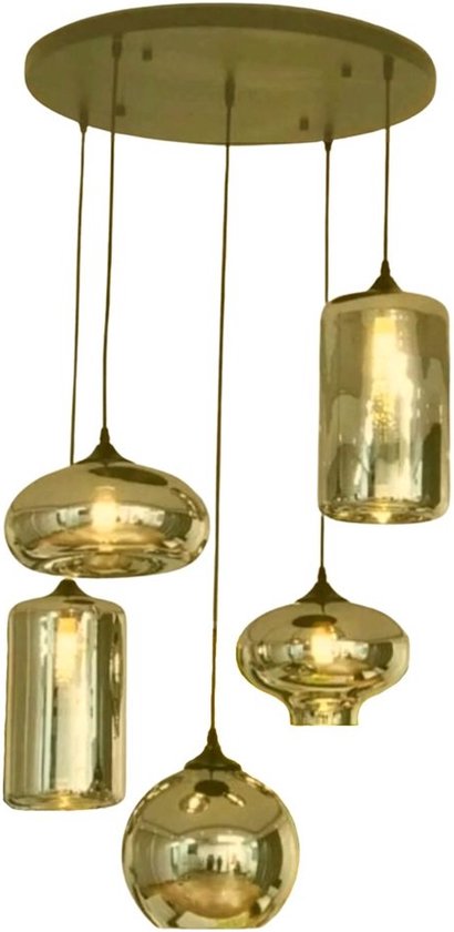 Lampe à suspension Smoking Glass - 4 lumières - Anthracite - Mix' ampoules - Smoke Glas - 4 ampoules