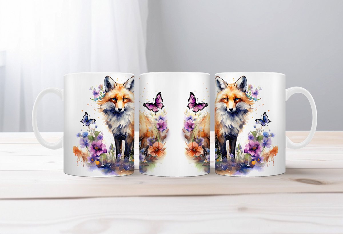 Auqarel koffiemok Vos 6