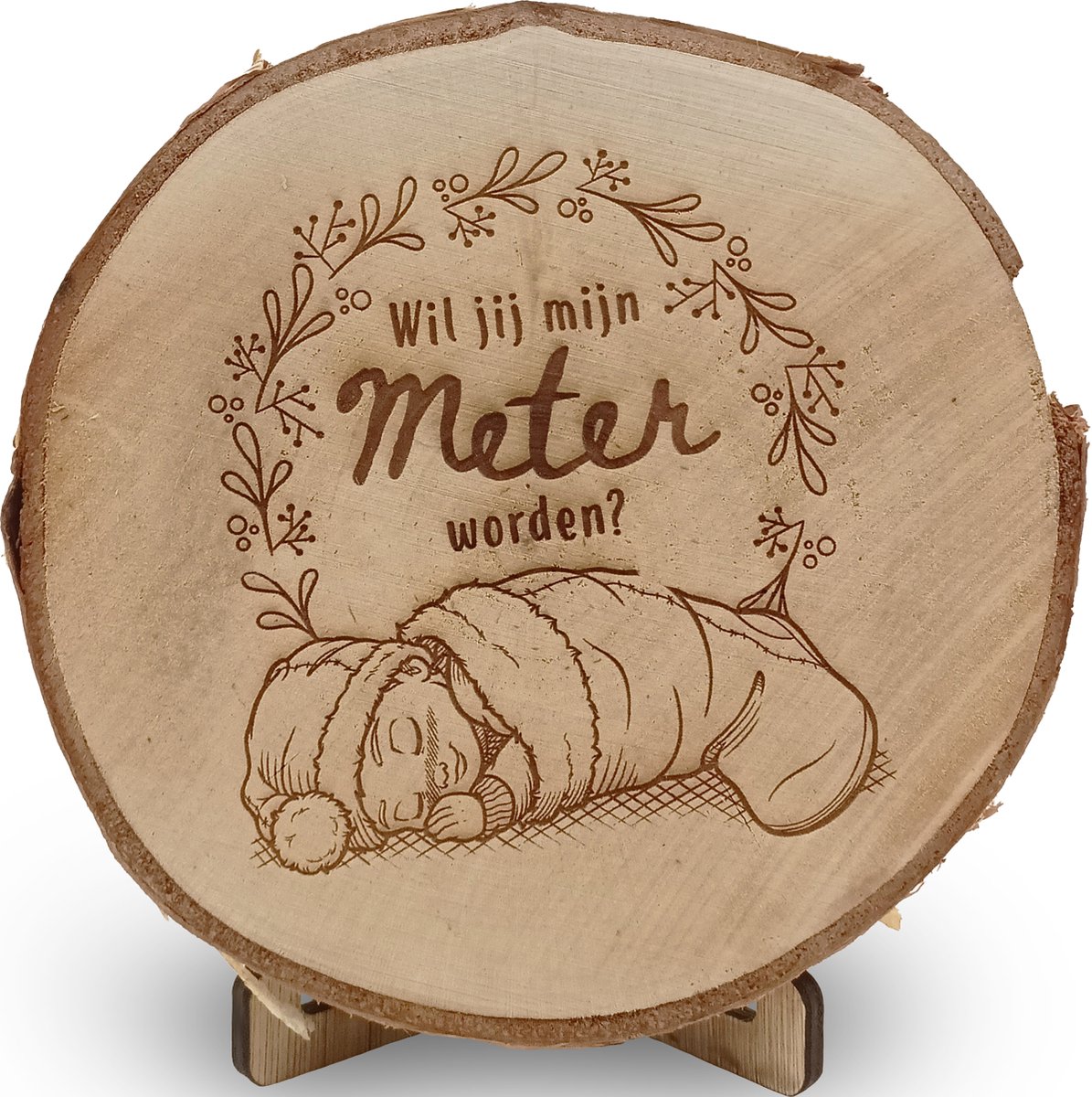 Goedkoopste Wil jij mijn meter worden - Boomschijf Staander - Kerstmis - Feestdagen - Kerstsok - Decoratie - zwangerschap- Peter/meter - Uniek - Baby op komst - Baby Shower- Baby In Red