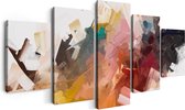 Artaza Canvas Schilderij Vijfluik Abstracte Kunst - Kleurrijke Olieverf - 150x80 - Foto Op Canvas - Canvas Print