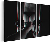 Artaza Tableau sur Toile Triptyque Menottes Sexuelles - Erotiek - Zwart Wit - 120x80 - Photo sur Toile - Impression sur Toile