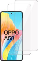 2x Screenprotector geschikt voor Oppo A58 4G – Gehard Glas - Proteqt+