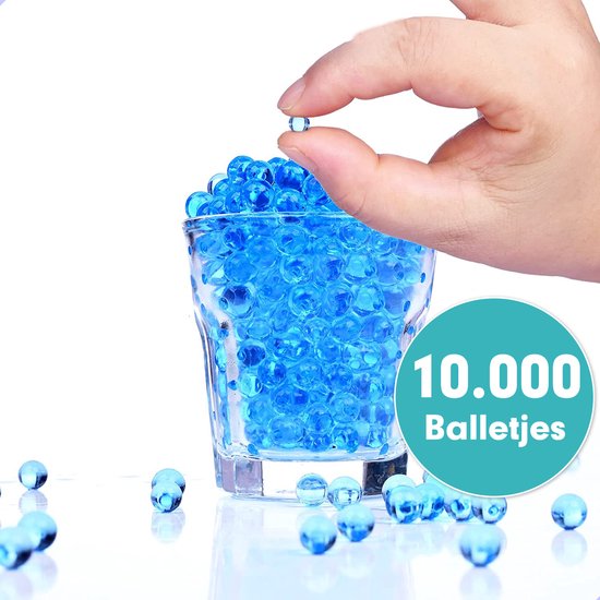 Waterparels Blauw - Gelballetjes - Waterballetjes - Waterkralen - 10.000 stuks - 7-8mm - Transparant