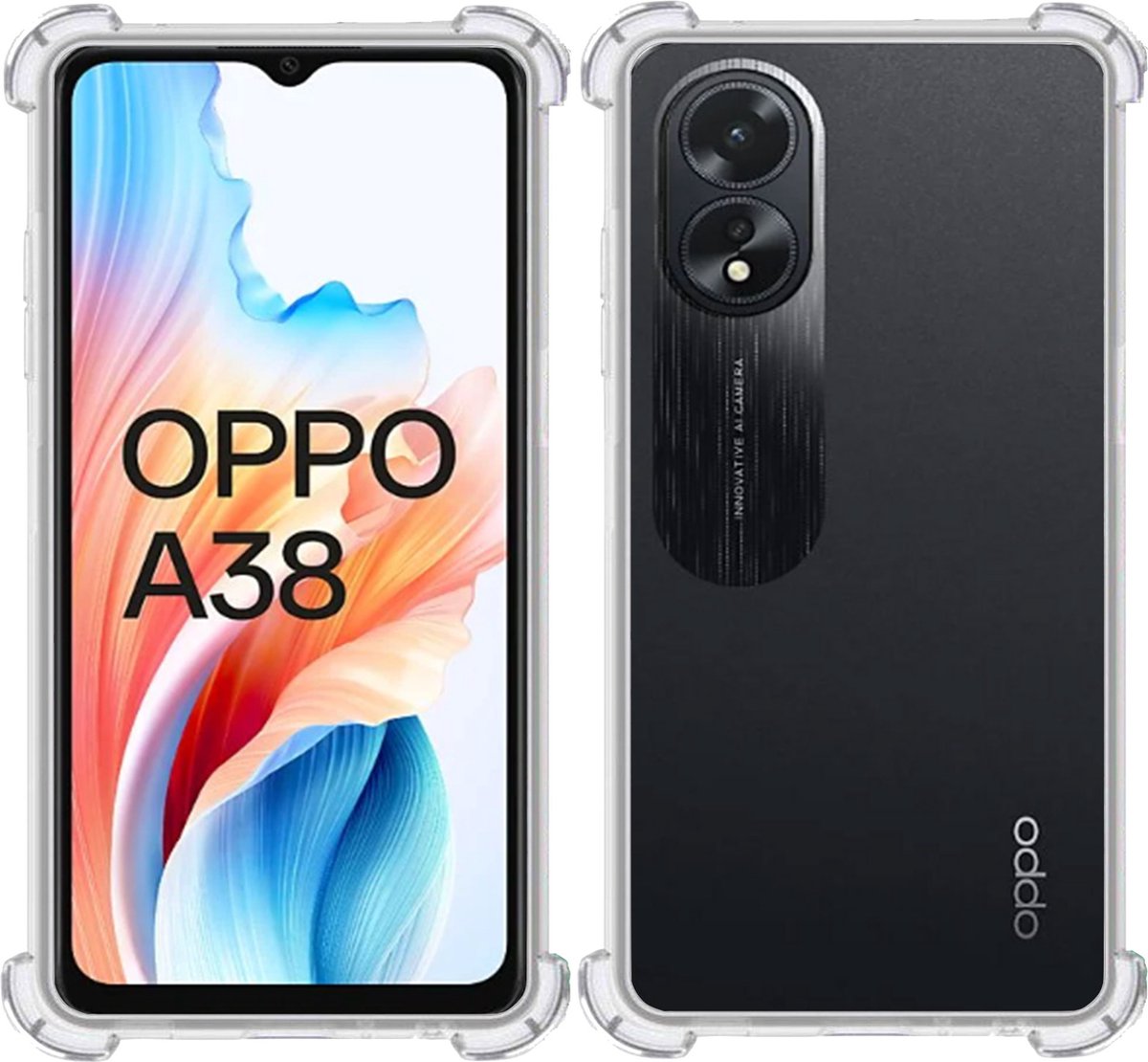 Hoesje geschikt voor Oppo A38 4G – Extreme Shock Case – Cover Transparant