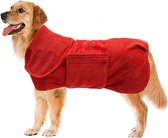 Honden badjes rood maat S - honden - badjas - rood - huisdier - honden kleding