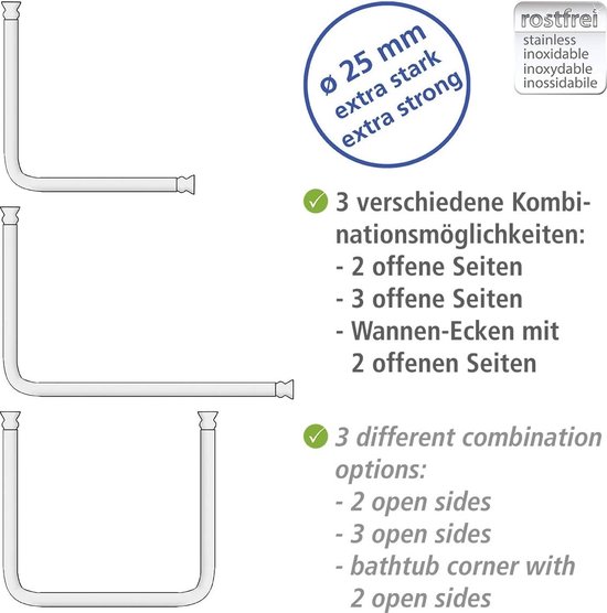 Douchegordijnstang bol