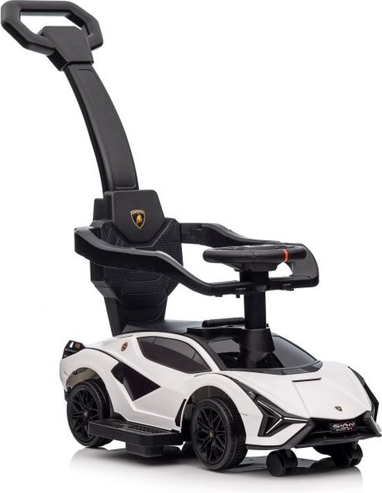 Loopauto - Lamborghini QLS-996T - met duwstang - 85x44x95 cm - wit — afbeelding 2