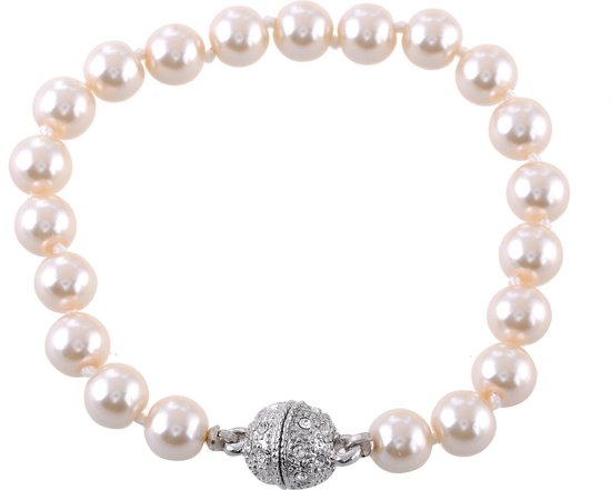 Bracelet Behave en perles de verre, longueur 21 cm et épaisseur 8 mm + fermoir aimanté
