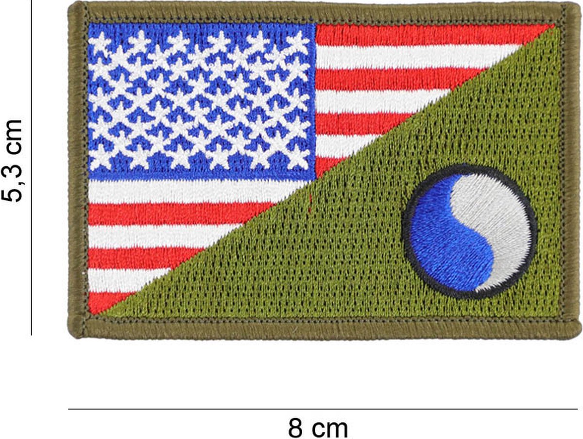 Embleem stof 29th Infantry halve vlag
