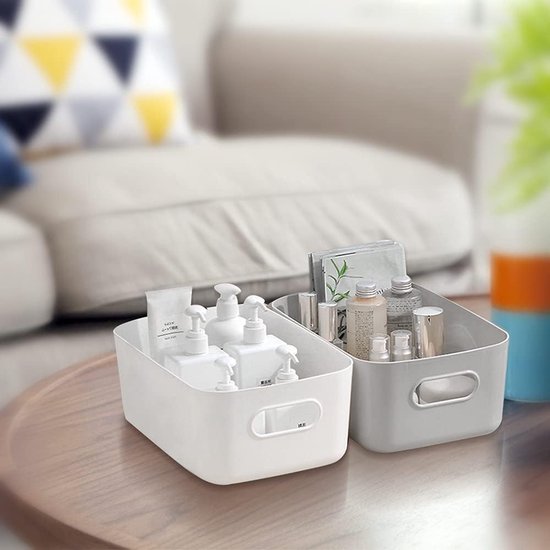 CNKHDZ 10 Stuk Plastic Opbergmanden Groen Opbergmand Mand Keuken Plastic Opbergmand Opbergplastic Dozens Manden voor Badkamerkast Plank Organisator (8stuk30X20X12CM 2stuk25X17X10cm